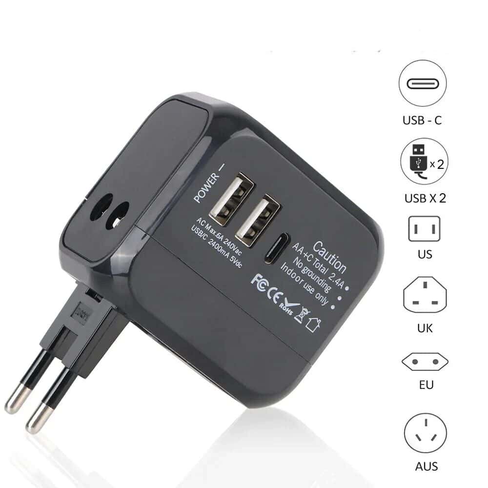 Rodusuite-universal-travel-adapter-country Rodusuite universal travel adapter with USB-A & USB-C Ports